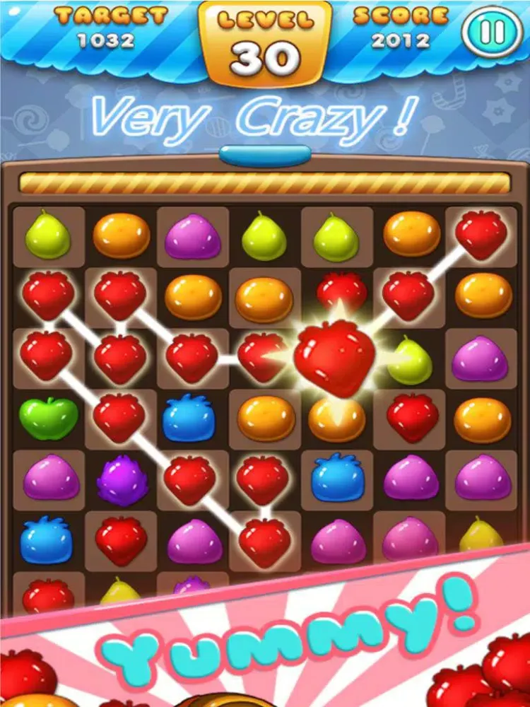 Ảnh chụp màn hình của Ace Fruit Connect Sugar Mania HD 2 - Fruits Link Best Match 3 Puzzle Game Free iPad 