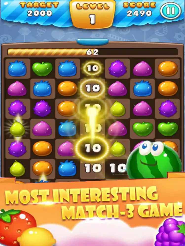 ภาพหน้าจอของ Fruit Jelly Sweet - Blast Jam iPad 
