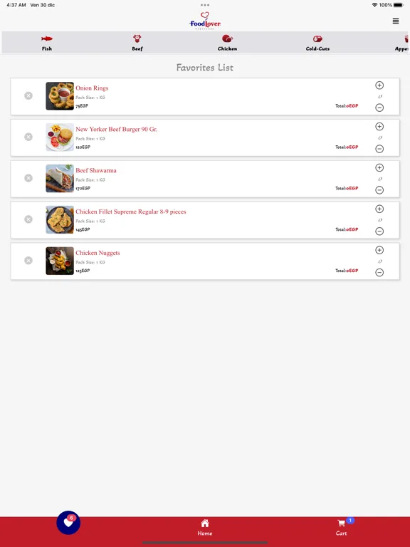 Скриншоты FoodLoverEg iPad 