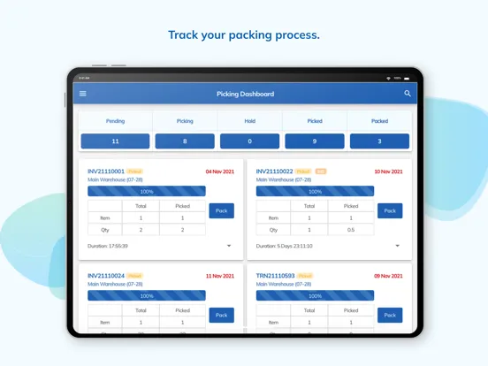 Activate ERP iPad  Screenshots