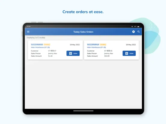 Activate ERP iPad  Screenshots