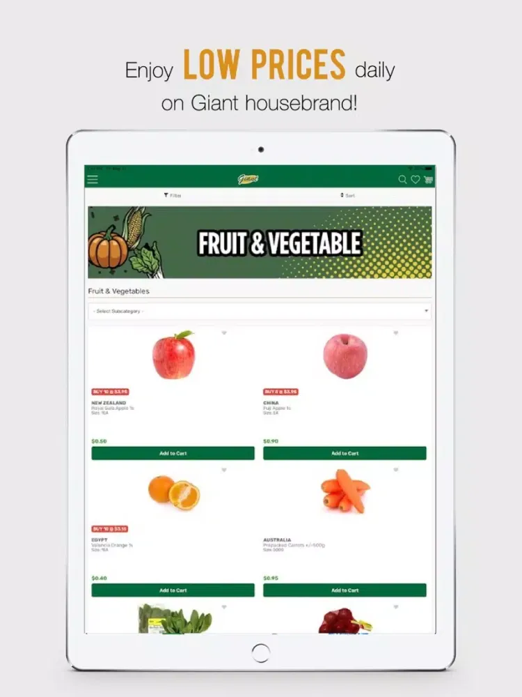 Screenshot di Giant Online Grocery Store iPad 