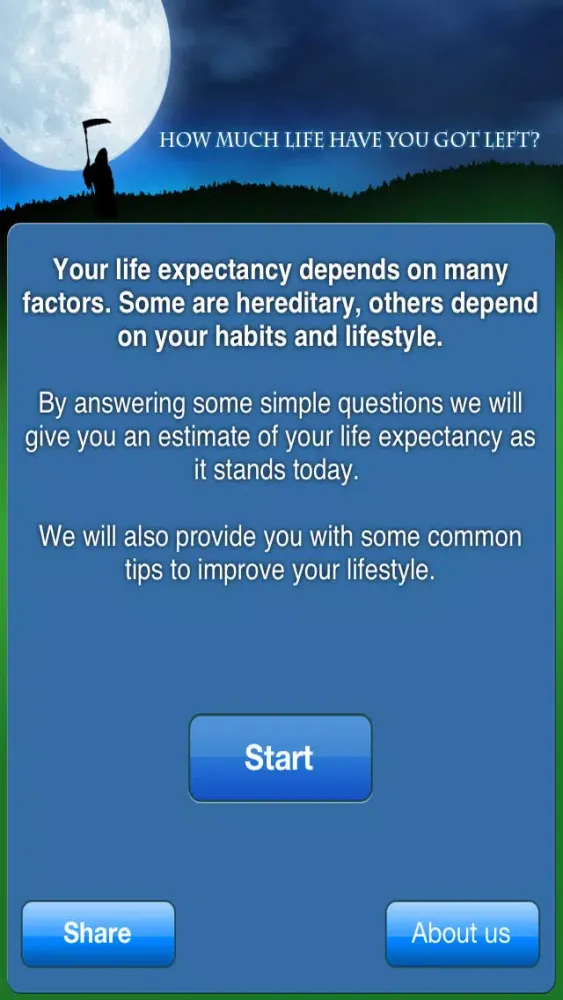ภาพหน้าจอของ How much life have you got left?