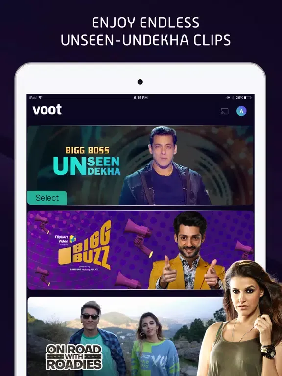 Screenshot di Voot iPad 