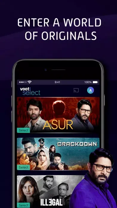 Screenshot di Voot