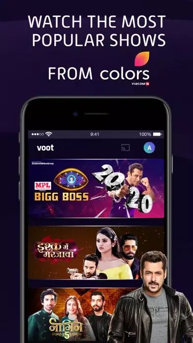 Screenshot di Voot
