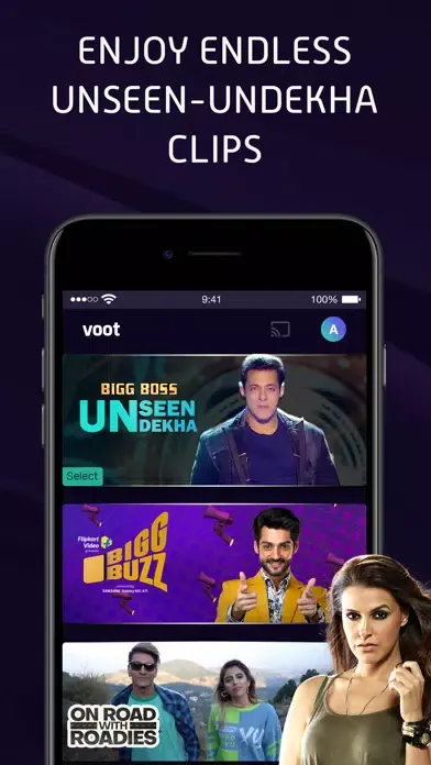 Screenshot di Voot