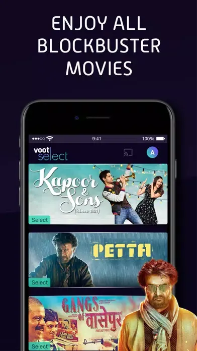 Screenshot di Voot
