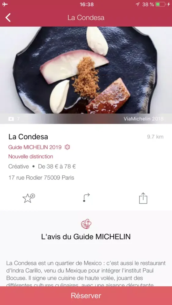 Captures d'écran de MICHELIN Guide Europe 2019