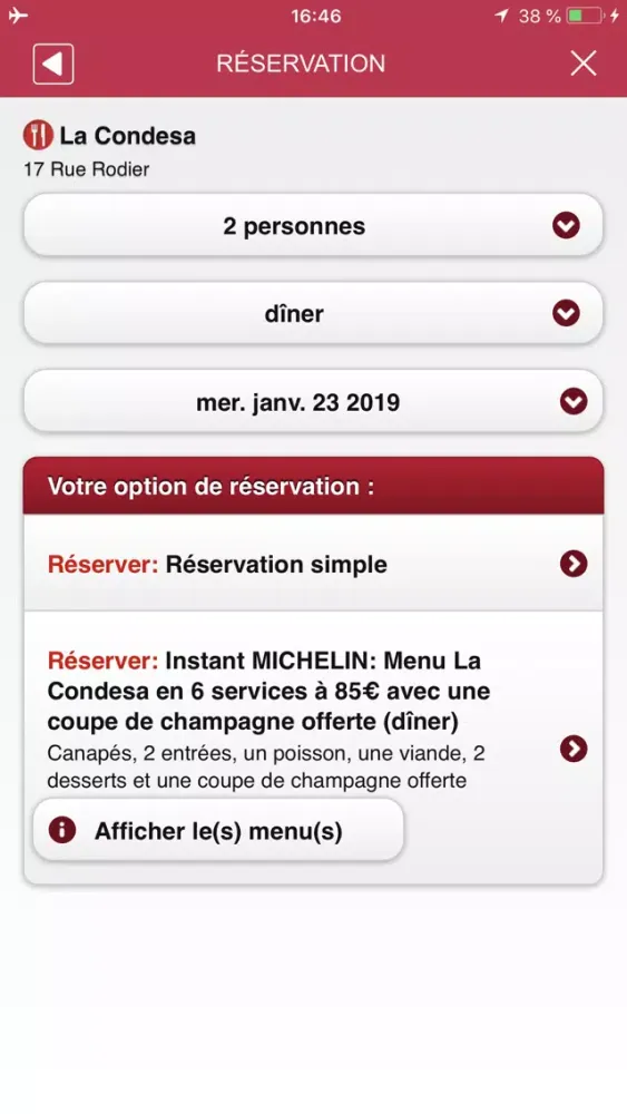 Captures d'écran de MICHELIN Guide Europe 2019