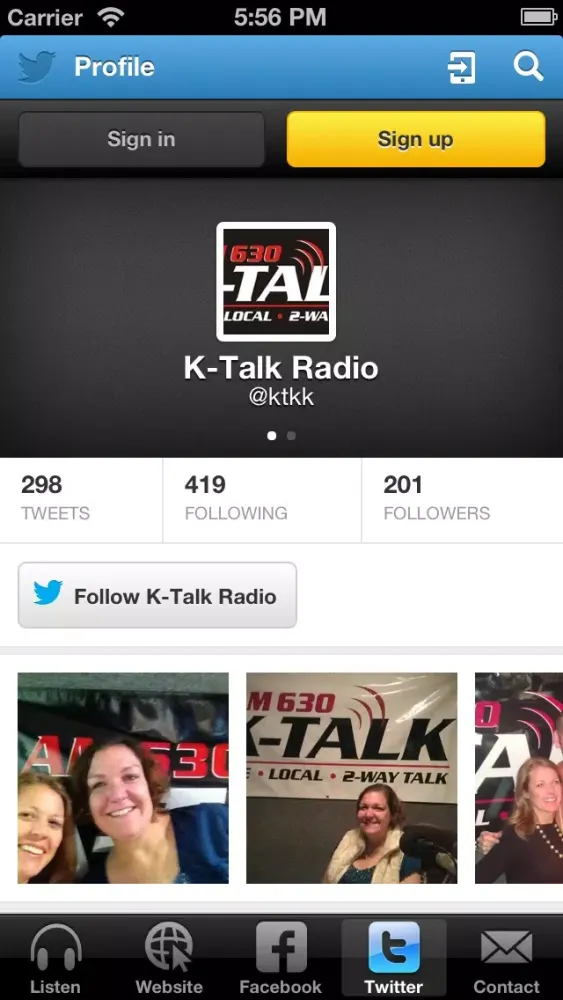 ภาพหน้าจอของ K-Talk Radio