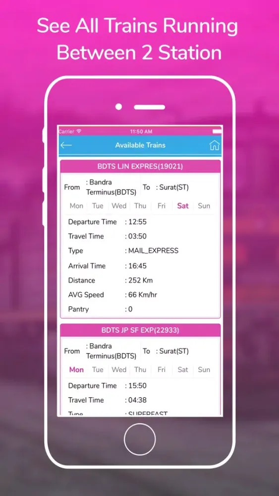 Zrzuty ekranu IRCTC - Indian Rail PNR Status