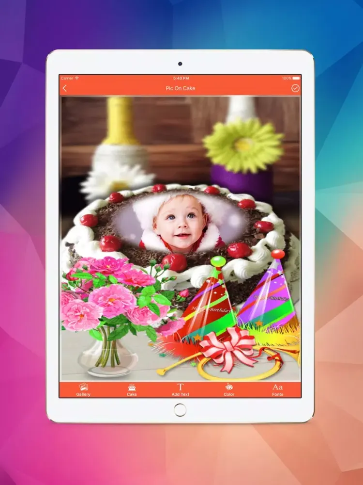 Captures d'écran de Name and Photo on Birthday Cakes iPad 