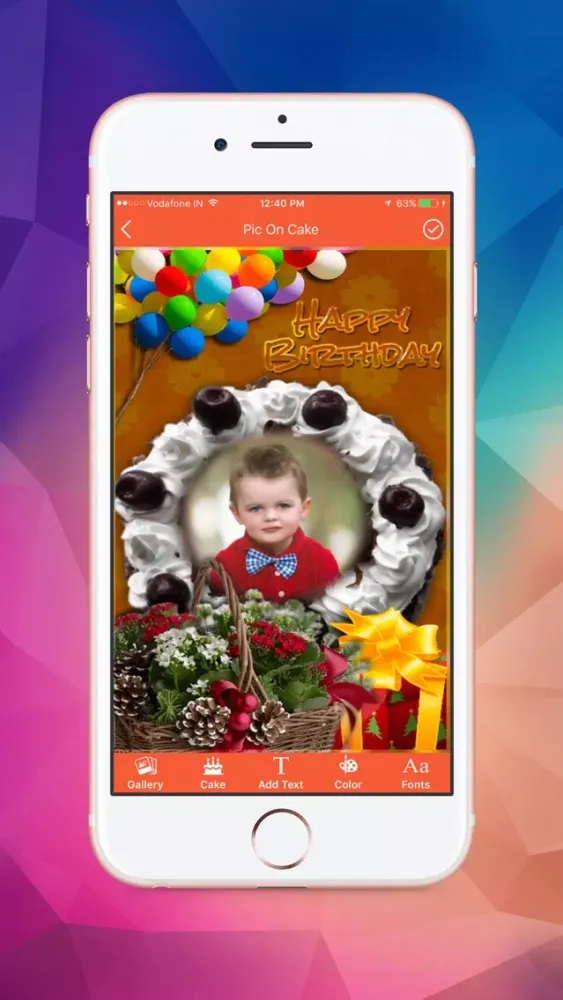 Captures d'écran de Name and Photo on Birthday Cakes