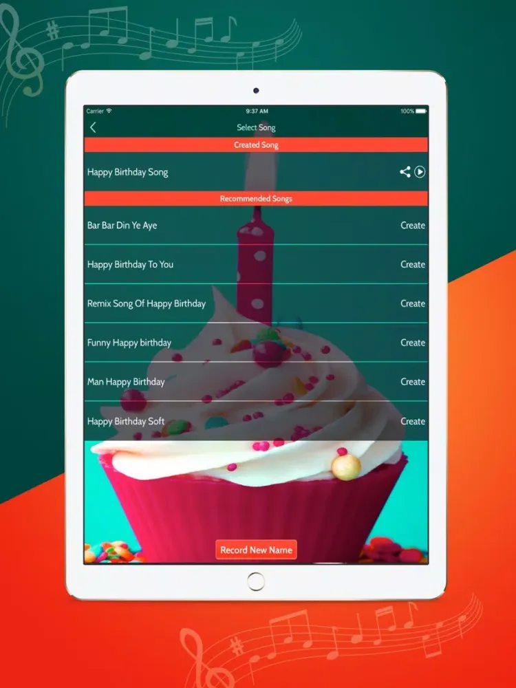 Record Birthday Song With Your Name iPad  سکرین شاٹس