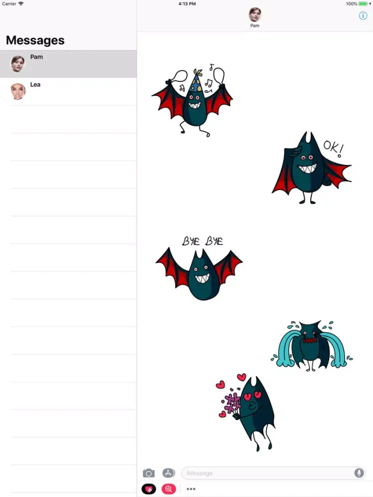 Tangkapan skrin Funny and crazy BAT stickers iPad 