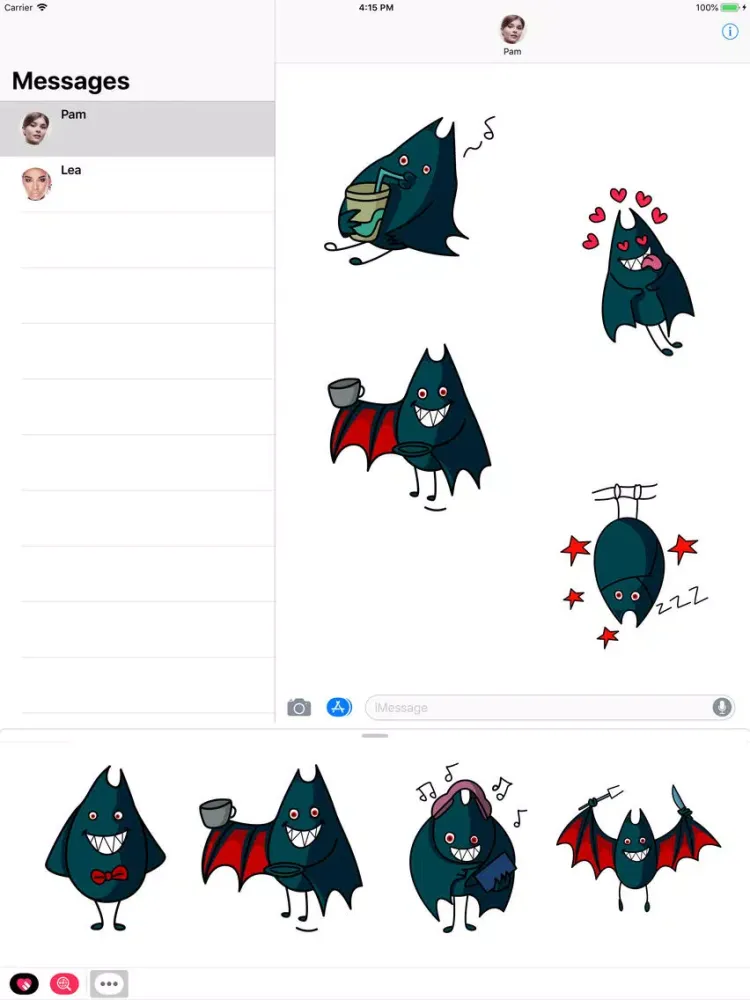 Tangkapan skrin Funny and crazy BAT stickers iPad 