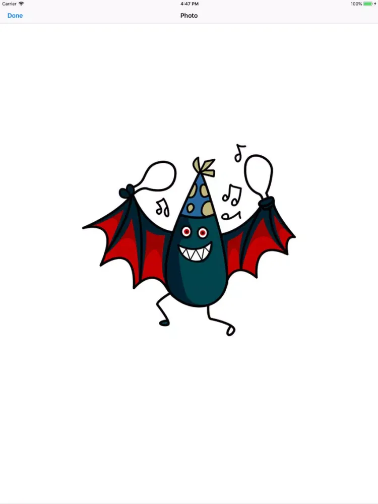 Tangkapan skrin Funny and crazy BAT stickers iPad 