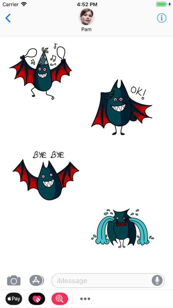 Tangkapan skrin Funny and crazy BAT stickers