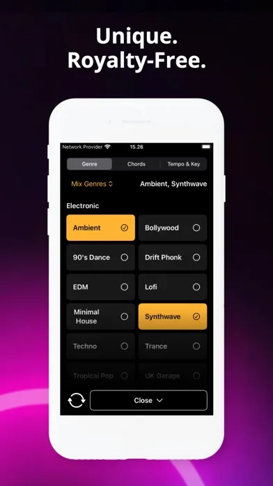 Capturas de pantalla de SONGEN - AI Music Co-Producer