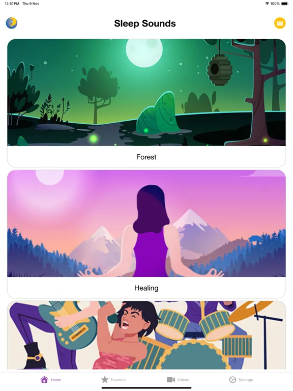 ภาพหน้าจอของ Sleep Sounds: Relax, Meditate iPad 