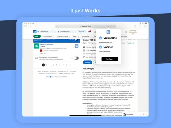 Un: Web Extension for LinkedIn iPad  স্ক্রিনশট