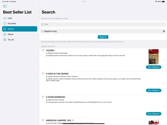 Ảnh chụp màn hình của The Best Seller List iPad 