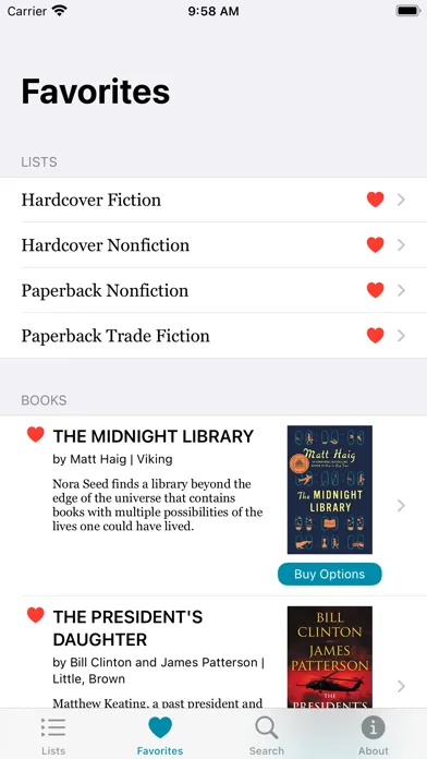 Ảnh chụp màn hình của The Best Seller List
