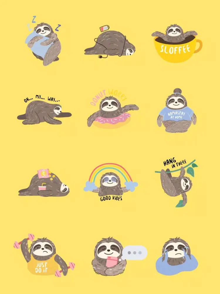 ภาพหน้าจอของ It's a Sloth Life Stickers iPad 