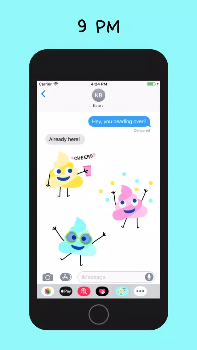 Neon Party Poop Stickers স্ক্রিনশট