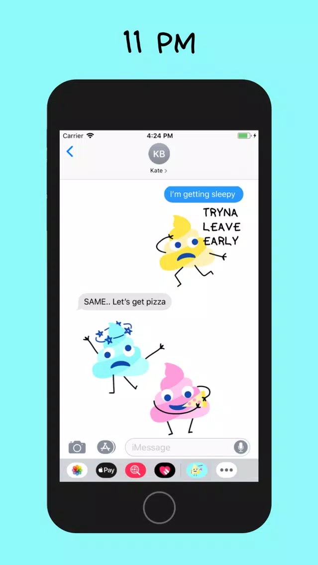 Neon Party Poop Stickers স্ক্রিনশট