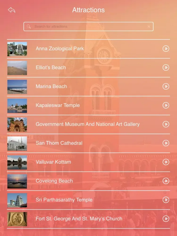 Chennai Tourist Guide iPad  سکرین شاٹس