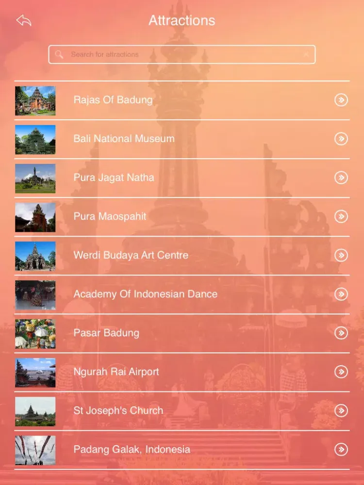 Denpasar Tourist Guide iPad  Screenshots