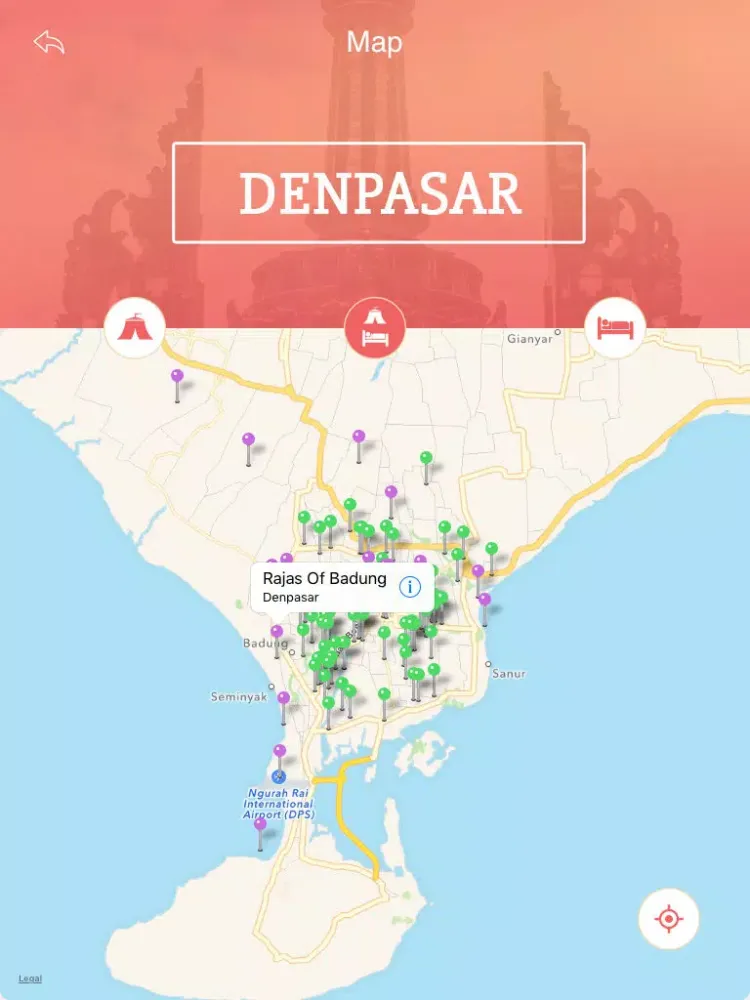 Denpasar Tourist Guide iPad  Screenshots