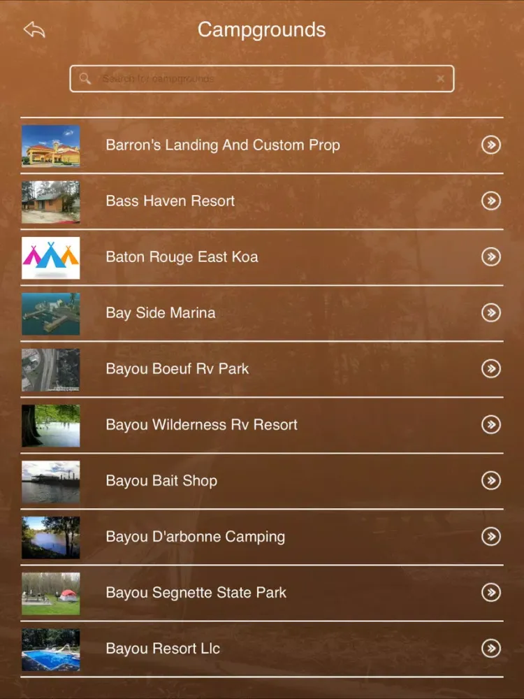 Tangkapan layar Louisiana Camping & RV Parks iPad 