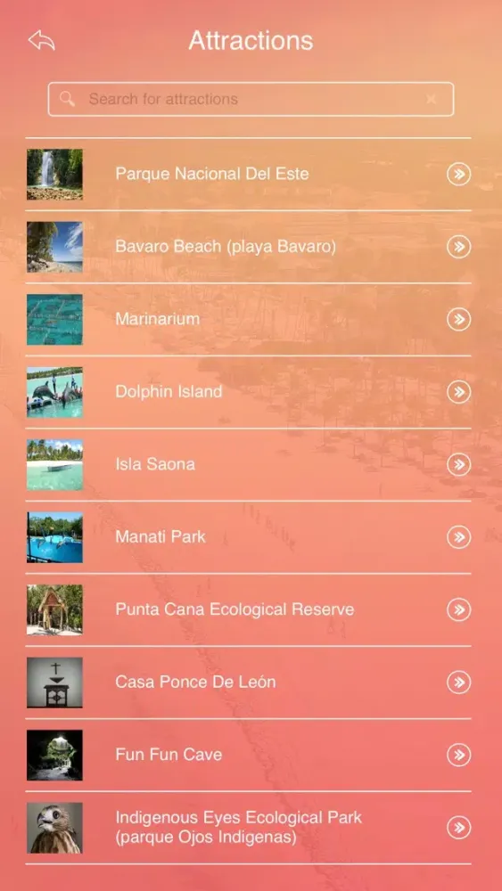 Captures d'écran de Punta Cana Tourism Guide
