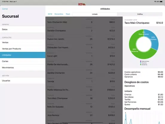 Zrzuty ekranu ONERP Punto de Venta iPad 