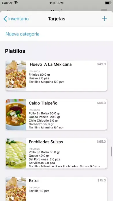 Zrzuty ekranu ONERP Punto de Venta