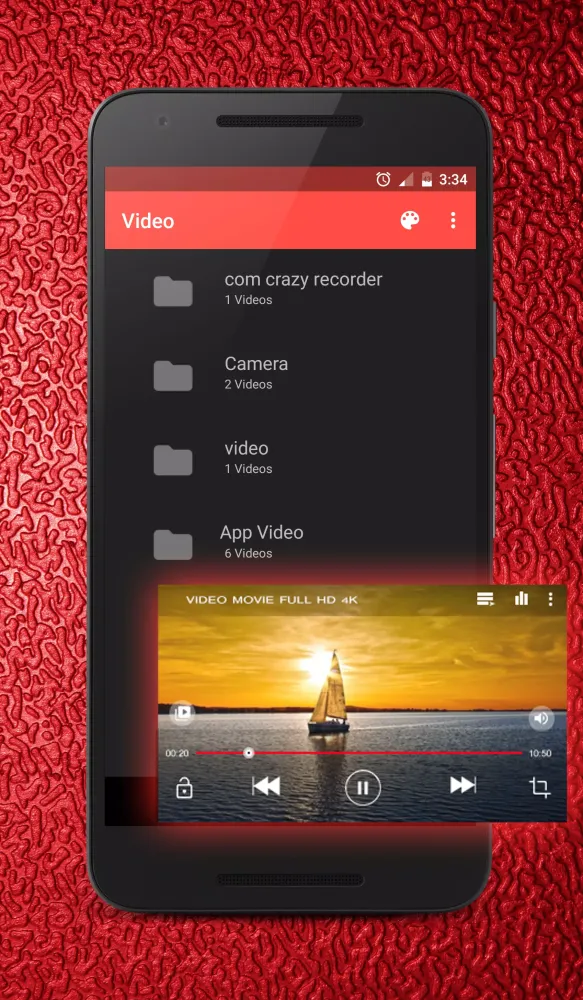 Capturas de tela do Video Player