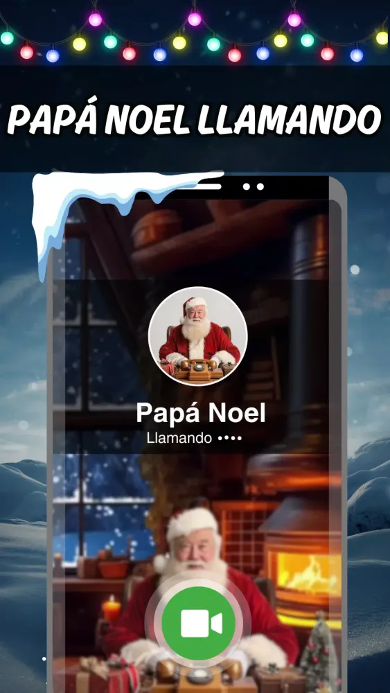 Ảnh chụp màn hình của video call santa claus spanish