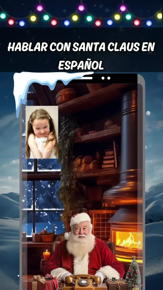 Ảnh chụp màn hình của video call santa claus spanish