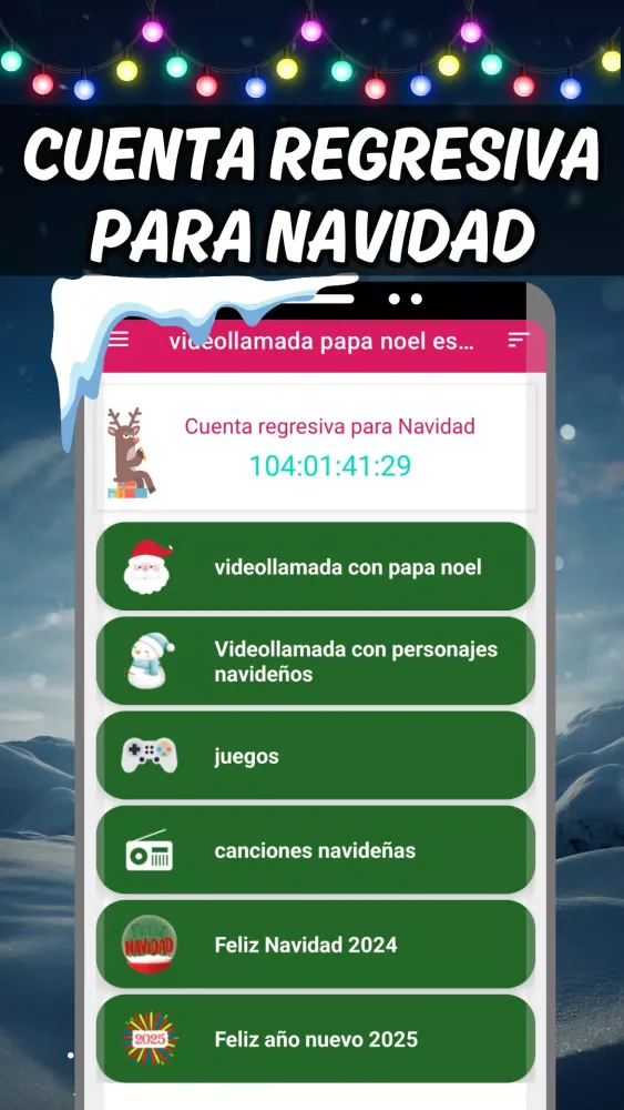 Ảnh chụp màn hình của video call santa claus spanish