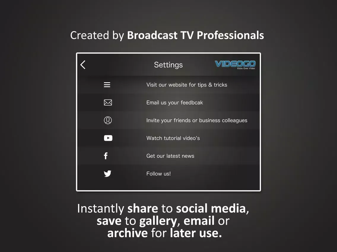 ภาพหน้าจอของ Voice Over Video Lite iPad 