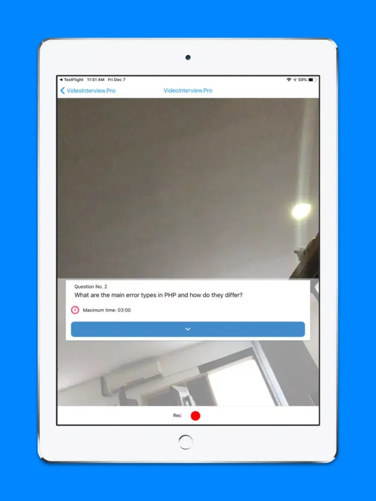 VideoInterviewPRO iPad  Screenshots