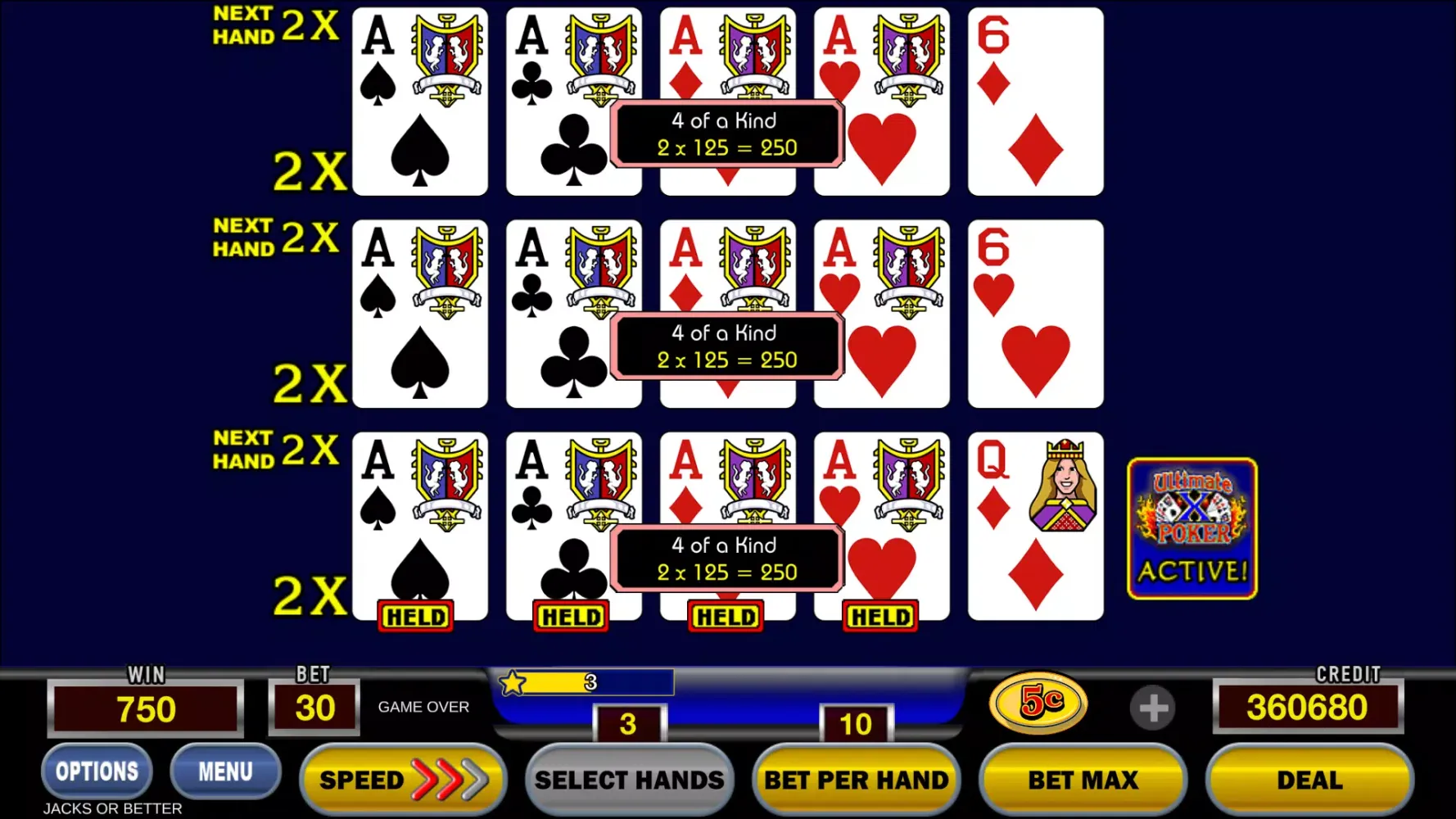 Ultimate X Poker™ Video Poker應用截圖