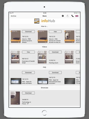 eneo InfoHub – the presentation and info tool from the specialist for video security iPad  Ekran Görüntüleri