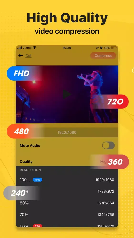 Tangkapan skrin Video Compress - Extract Mp3