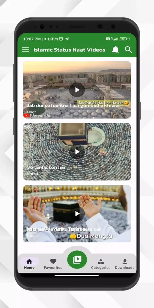 Tangkapan skrin Islamic Video Status Naat Zikr
