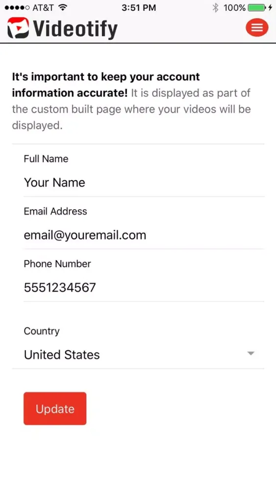 Tangkapan skrin Videotify