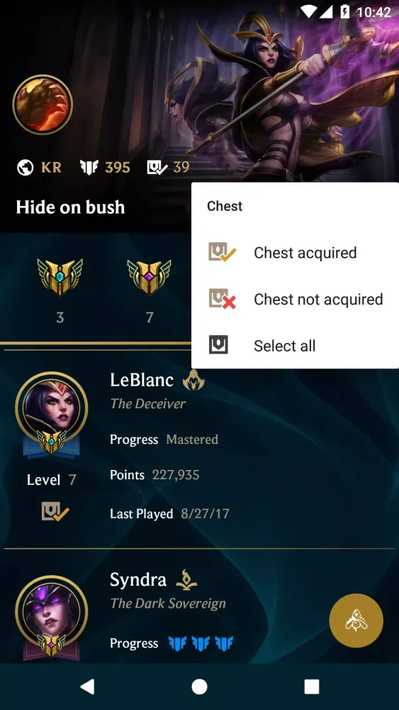 Screenshot di LoL Mastery and Chest